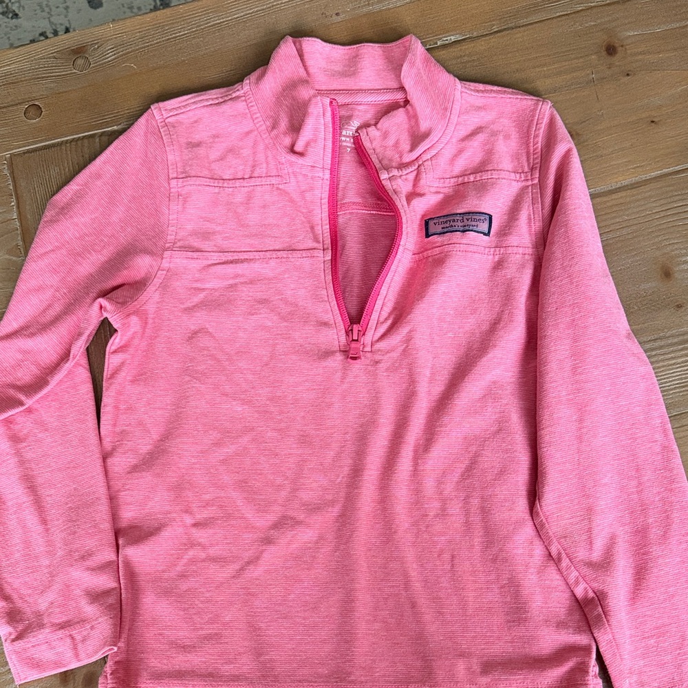 Vineyard Vines Heathered Pink Half-Zip Pullover